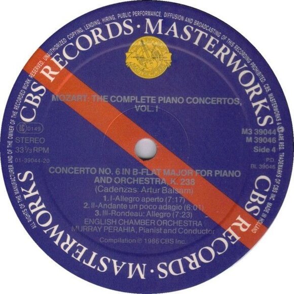 Vintage 1986 CBS Masterworks English Chamber Orchestra Mozart Vol. 1 Preowned - Picture 3 of 8